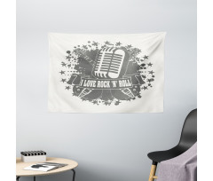 Retro Microphone Wide Tapestry