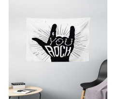 You Rock Words Art Wide Tapestry