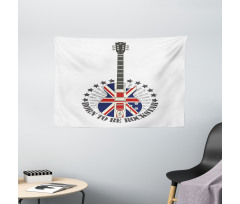 England Flag Guitar Wide Tapestry