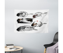 Electric Guitars Wide Tapestry
