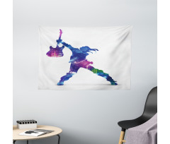 Colorful Party Star Wide Tapestry
