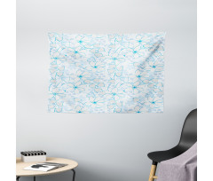 Abstract Flowers Hearts Wide Tapestry