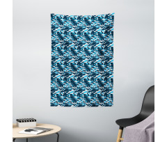 Geometric Blue Shades Tapestry