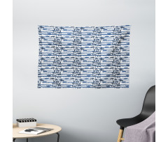 Paper Boats on Waves Wide Tapestry