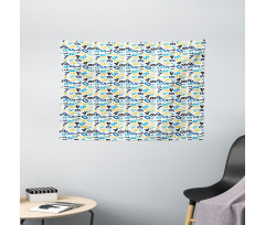 Math Themed Design Wide Tapestry