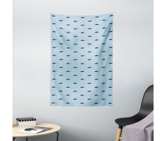 Ocean Life in Blue Shades Tapestry