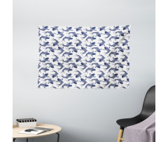 Japanese Carp Sketch Wide Tapestry