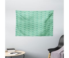 Wet Weather in Green Wide Tapestry