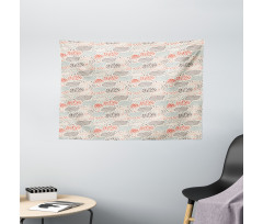 Ornate Clouds Downpour Wide Tapestry