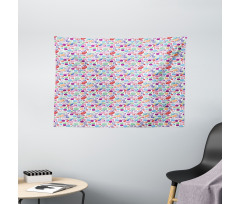 Colorful Stones Design Wide Tapestry