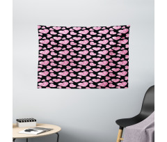 Romatic Heart Shapes Wide Tapestry