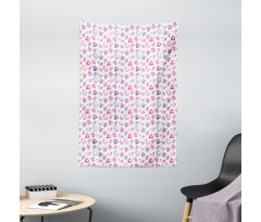 Watercolor Heart Rocks Tapestry