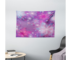 Floral Dreamy Romantic Wide Tapestry