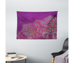 Floral Paisley Art Wide Tapestry