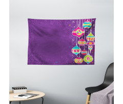 Kids Doodle Balls Wide Tapestry