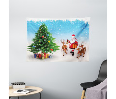 Jingle Bells Tree Wide Tapestry