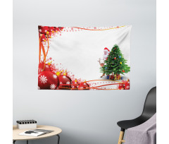 Red Balls Tree Wide Tapestry