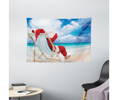 Relaxing at Exotic Beach Wide Tapestry