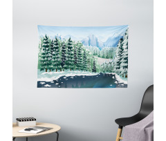 Winter Season Trees Wide Tapestry