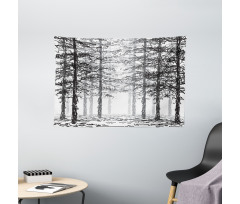 Sketch Style Line Art Wide Tapestry