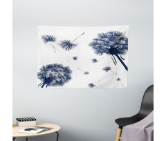 Flying Pollens Flower Wide Tapestry