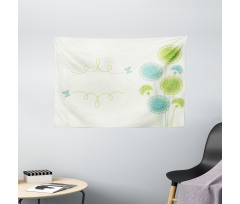 Hand Drawn Plants Wide Tapestry