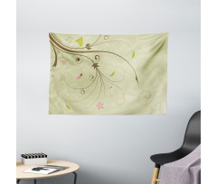 Swirls Lines Petal Wide Tapestry