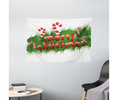 Candy Canes Garland Wide Tapestry