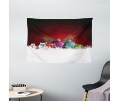 Snowman with Hat Wide Tapestry