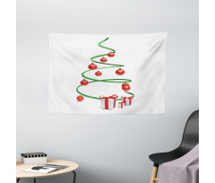 Abstract Xmas Tree Wide Tapestry