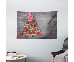 Tree Bottons Star Wide Tapestry