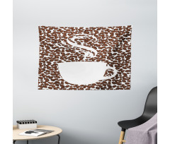 Hot Cup on Arabica Beans Wide Tapestry