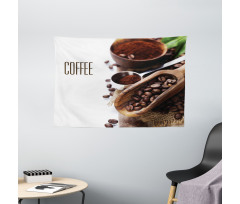 Ground Coffee Beans Wide Tapestry