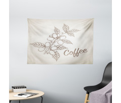 Sketch Style Coffee Wide Tapestry