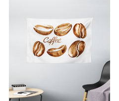 Watercolor Effect Beans Wide Tapestry