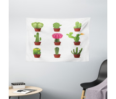 Plant Variety Cartoon Wide Tapestry
