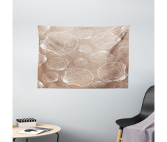 Hand Drawn Shells Wide Tapestry