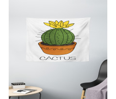 Plant with Yellow Flower Wide Tapestry