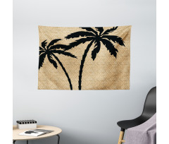 Palm Tree Silhouettes Wide Tapestry