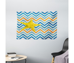 Angled Stripes Starfish Wide Tapestry