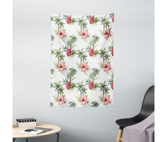 Palm Trees Hibiscus Tapestry