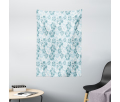 Faded Flower Silhouettes Tapestry