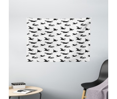 Doodle Equidae Pattern Wide Tapestry