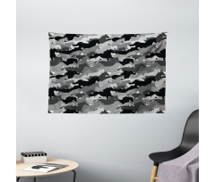 Mustang Herd Animals Wide Tapestry