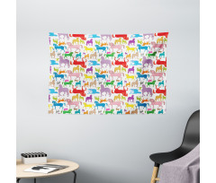 Abstract Stallions Wild Wide Tapestry