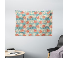 Hippie Floral Art Wide Tapestry