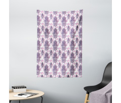 Ombre Leaves Circles Tapestry