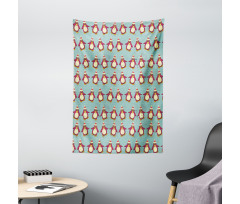 Funny Arctic Penguins Tapestry