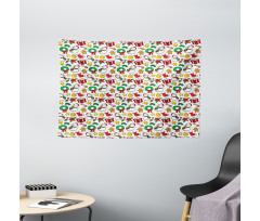 Xmas Garland Candy Wide Tapestry