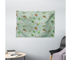 Holiday Tree Pattern Wide Tapestry